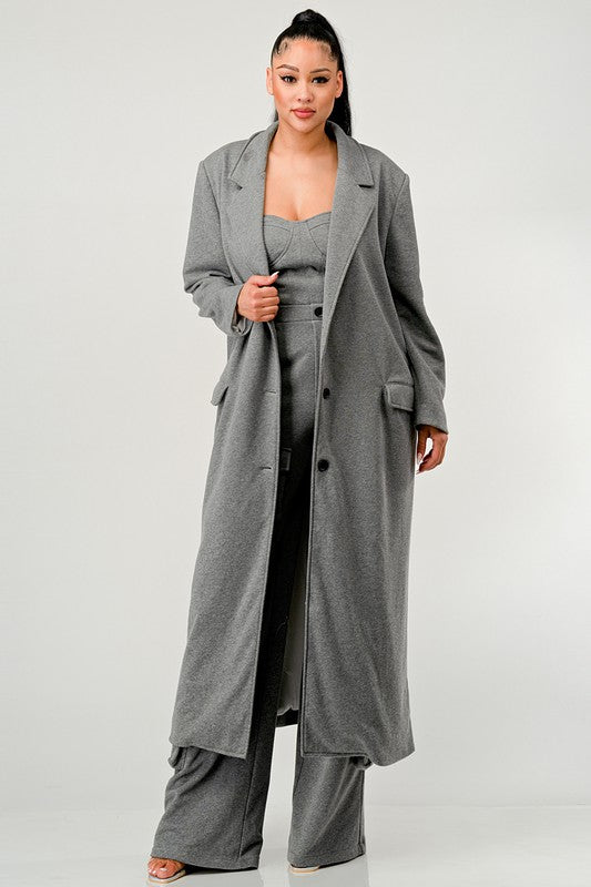 Oversized Blazer Coat Suite Set