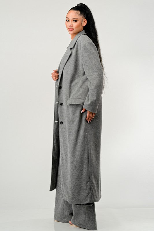 Oversized Blazer Coat Suite Set