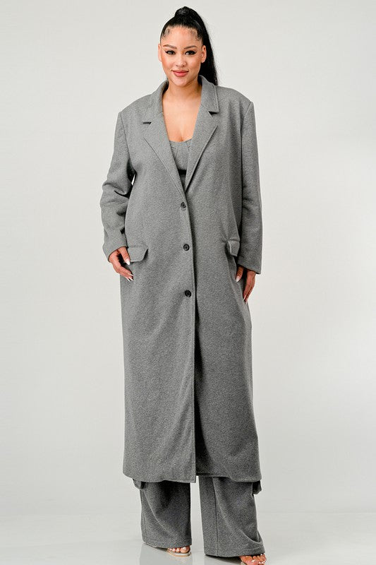 Oversized Blazer Coat Suite Set