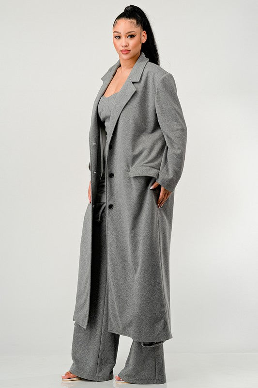 Oversized Blazer Coat Suite Set