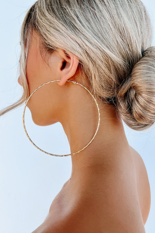 Oversized Thin Gold Hoop Earrings